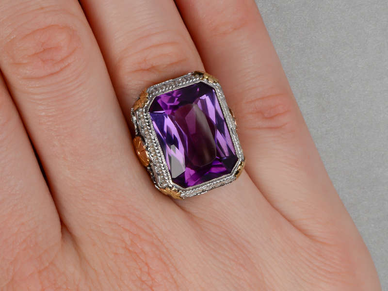 Sensational Show - Art Deco Amethyst Ring
