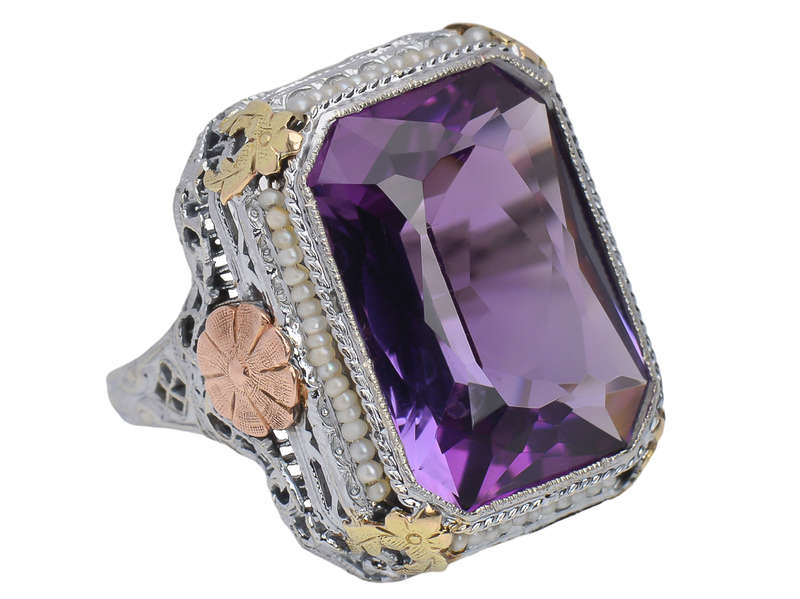 Sensational Show - Art Deco Amethyst Ring