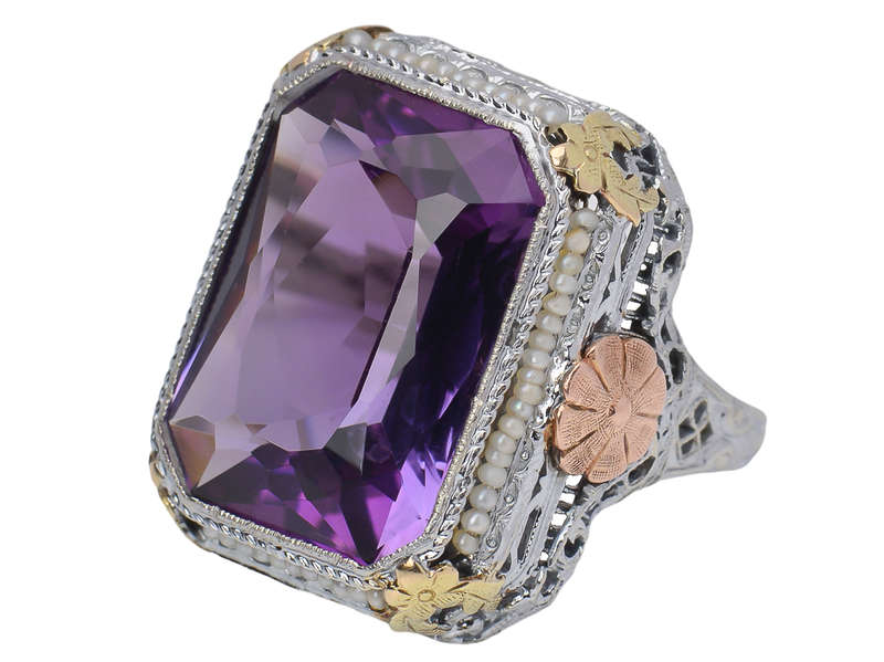 Sensational Show - Art Deco Amethyst Ring