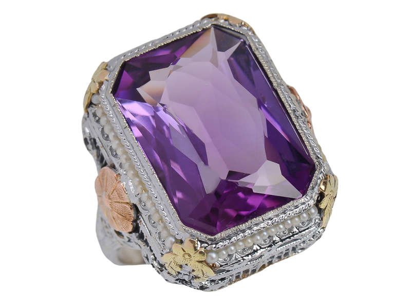 Sensational Show - Art Deco Amethyst Ring