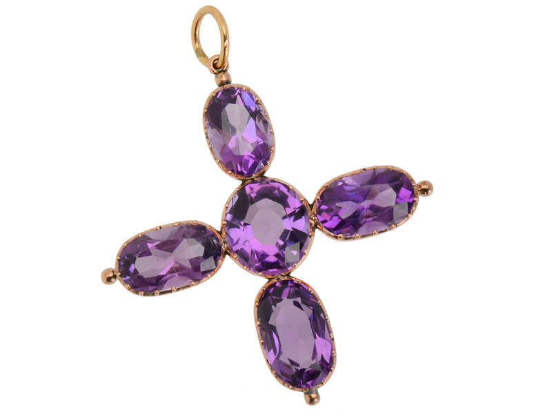 Antique Amethyst Pendant in Gold