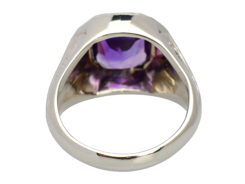 Deco Amethyst White Gold Ring