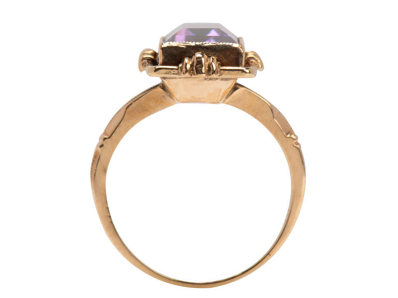 Vintage Lilac Amethyst Rectangular Ring