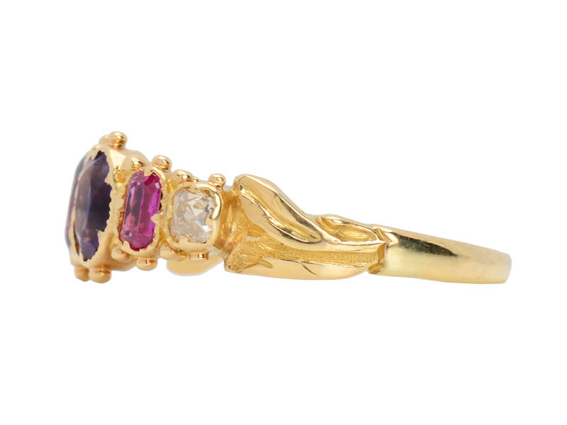 Antique Acrostic Regard Gemstone Ring