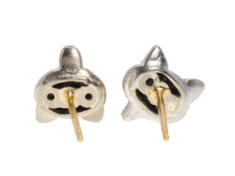 Antique Diamond Fox Head Earrings