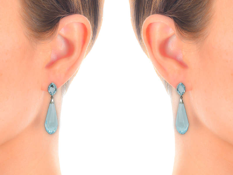 Aquamarine Briolette Dangle Earrings