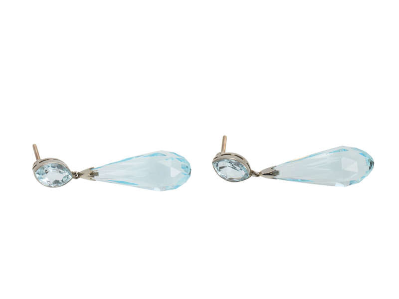Aquamarine Briolette Dangle Earrings