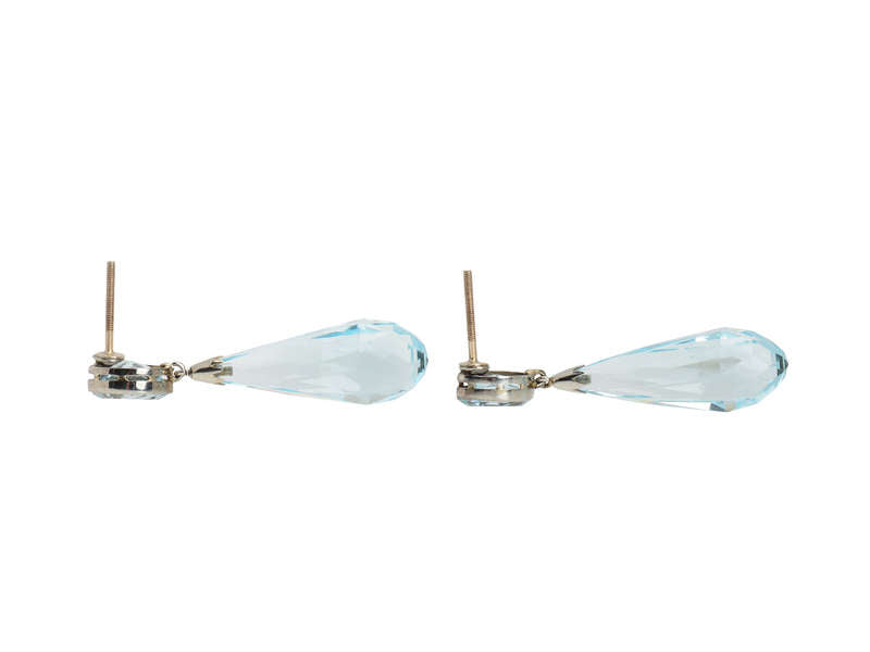 Aquamarine Briolette Dangle Earrings
