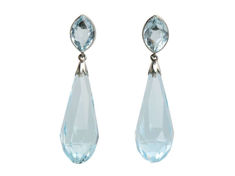 Aquamarine Briolette Dangle Earrings