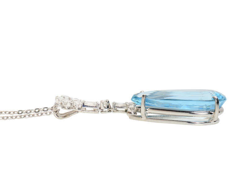 Tranquility - Vintage Aquamarine Diamond Pendant