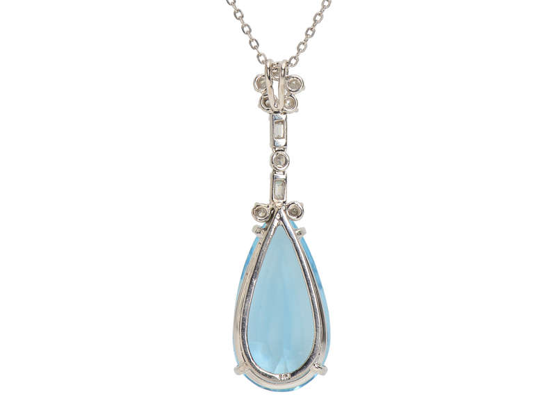 Tranquility - Vintage Aquamarine Diamond Pendant