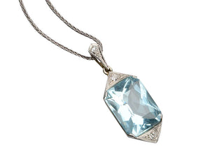 Faceted Beauty- Aquamarine Pendant & Chain
