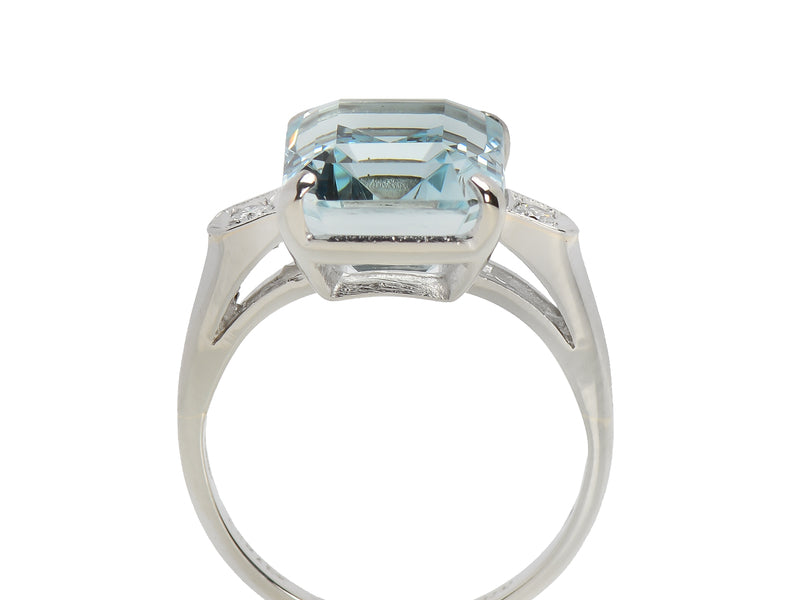 Cool Breeze - Estate Aquamarine Diamond Ring
