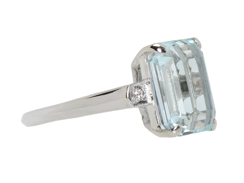 Cool Breeze - Estate Aquamarine Diamond Ring