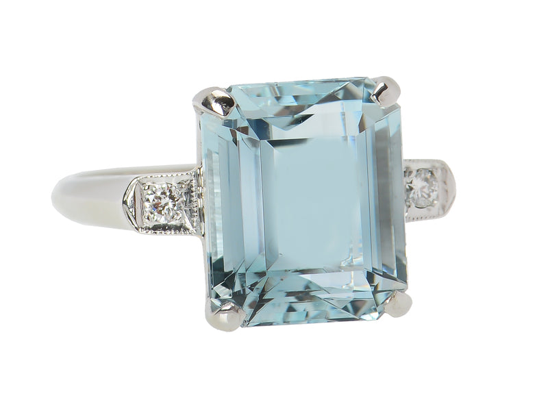 Cool Breeze - Estate Aquamarine Diamond Ring