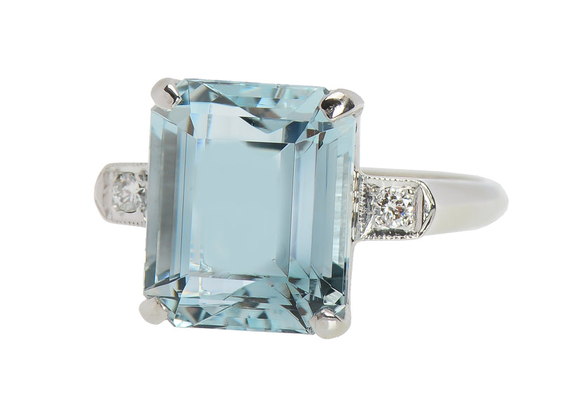 Cool Breeze - Estate Aquamarine Diamond Ring