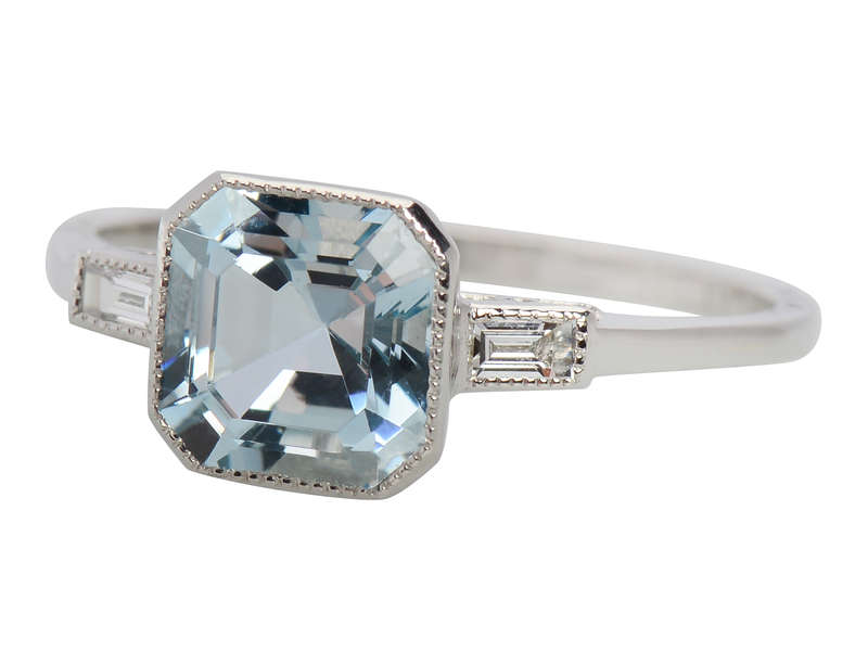 Sleek Aquamarine Diamond Alternate Engagement Ring