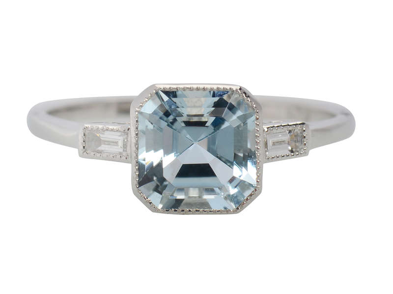 Sleek Aquamarine Diamond Alternate Engagement Ring