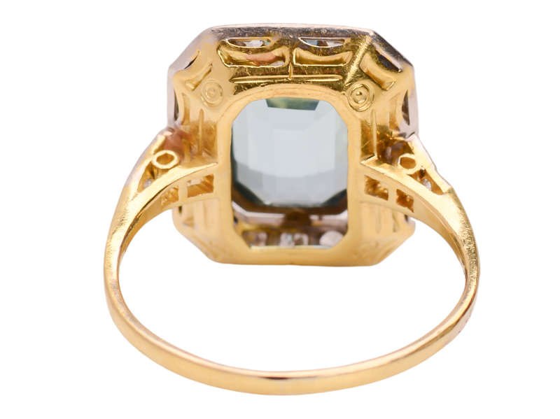Aquamarine Diamond Sapphire Ring