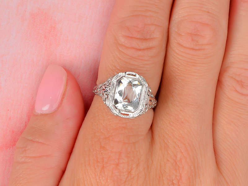 Mediterranean Sea - Aquamarine Filigree Ring