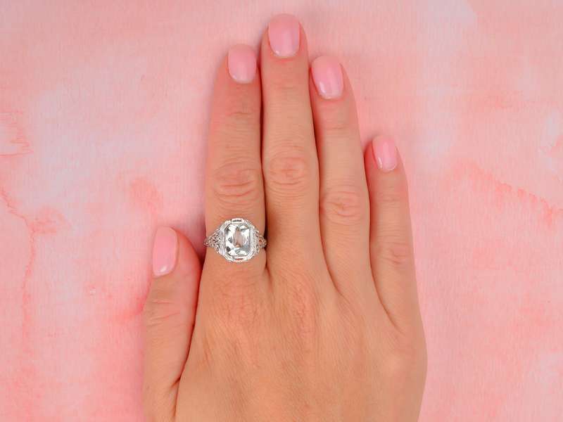 Mediterranean Sea - Aquamarine Filigree Ring
