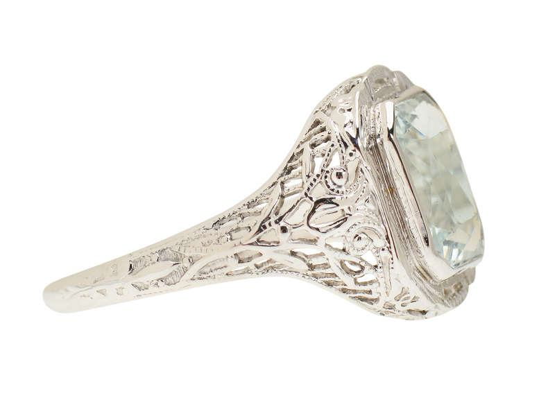 Mediterranean Sea - Aquamarine Filigree Ring