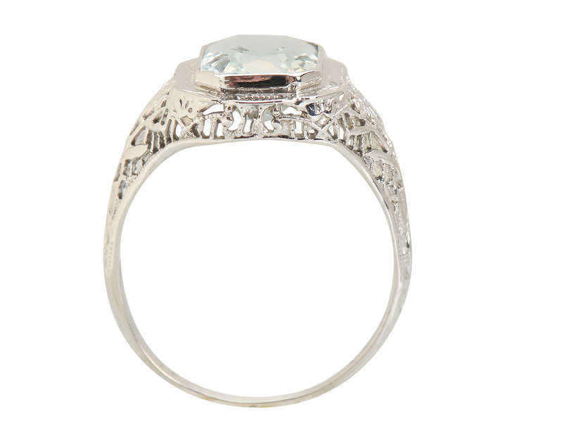 Mediterranean Sea - Aquamarine Filigree Ring