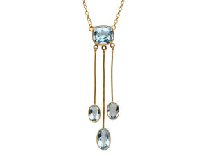 Antique French Aquamarine Negligee Pendant