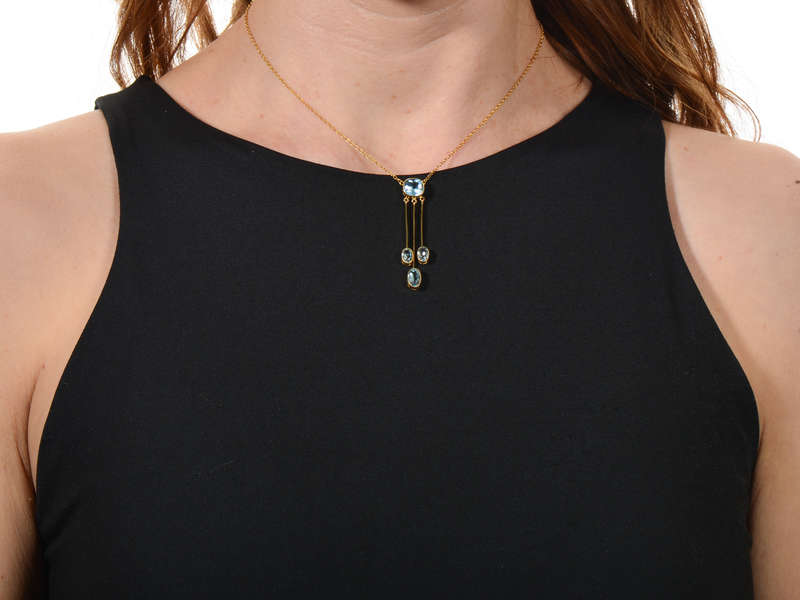 Antique French Aquamarine Negligee Pendant