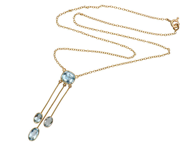 Antique French Aquamarine Negligee Pendant