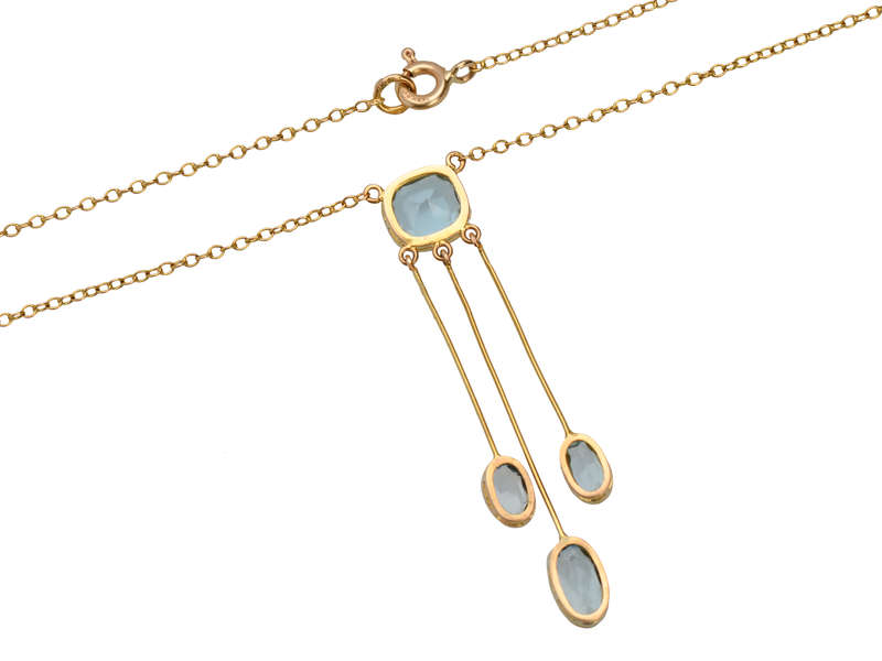 Antique French Aquamarine Negligee Pendant