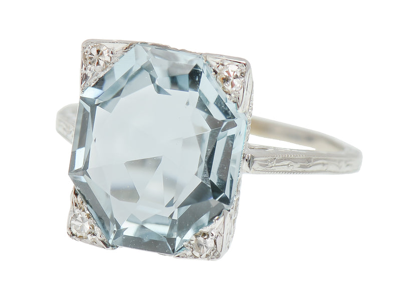 Vintage Variation - Art Deco Aquamarine Ring