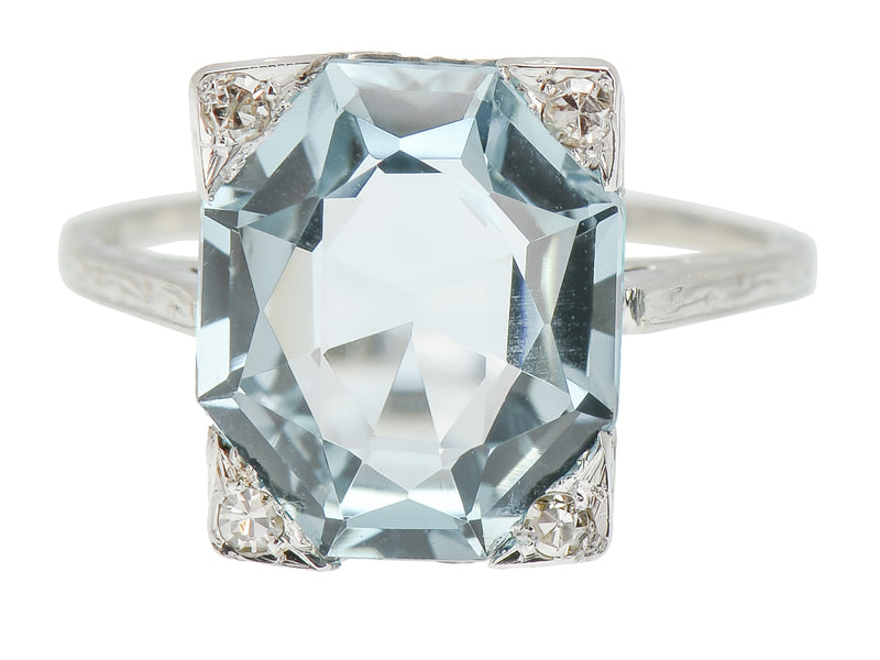 Vintage Variation - Art Deco Aquamarine Ring