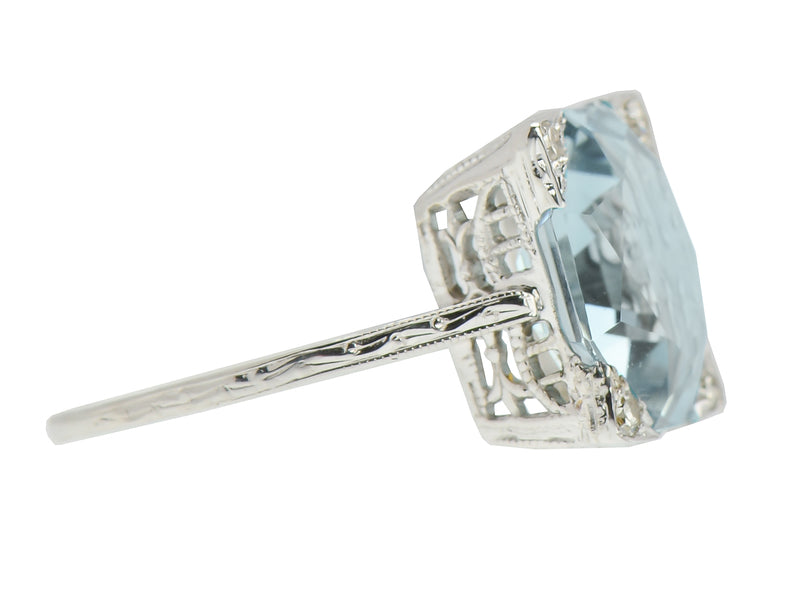 Vintage Variation - Art Deco Aquamarine Ring