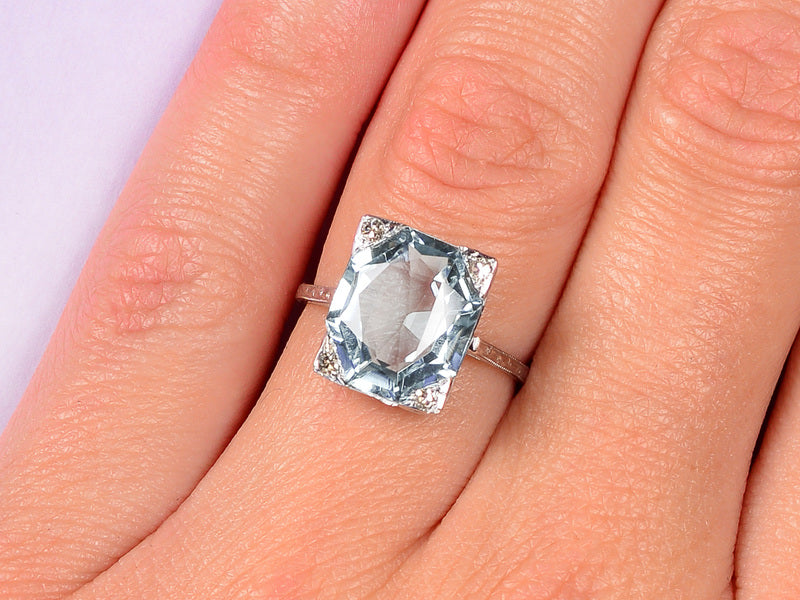 Vintage Variation - Art Deco Aquamarine Ring