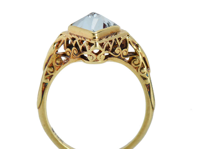 Renaissance Rise - Aquamarine Filigree Ring