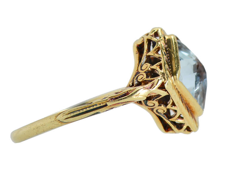 Renaissance Rise - Aquamarine Filigree Ring