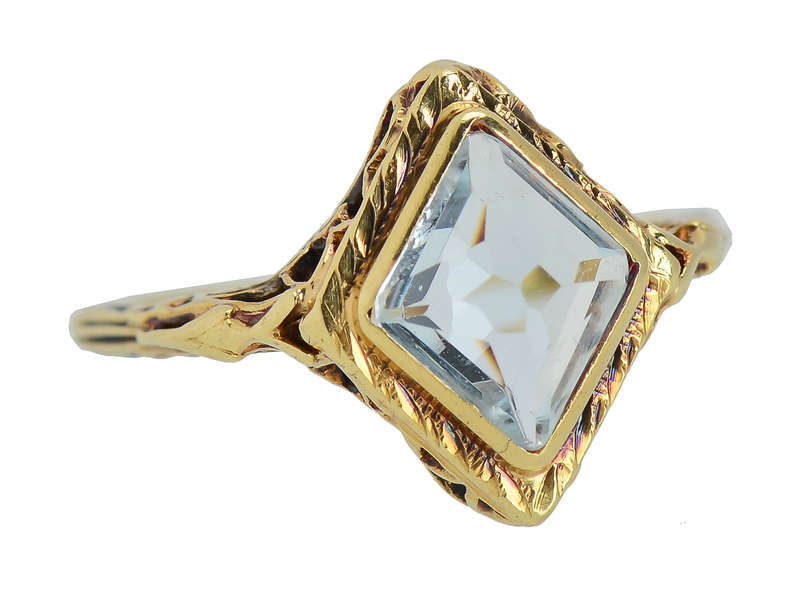 Renaissance Rise - Aquamarine Filigree Ring