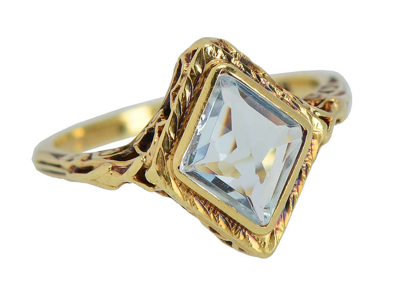 Renaissance Rise - Aquamarine Filigree Ring