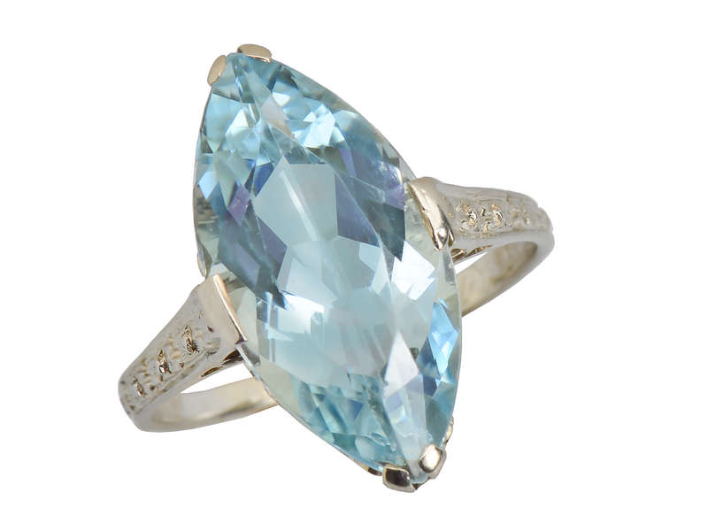 From One to Another -  Aquamarine Ring Dated 1928