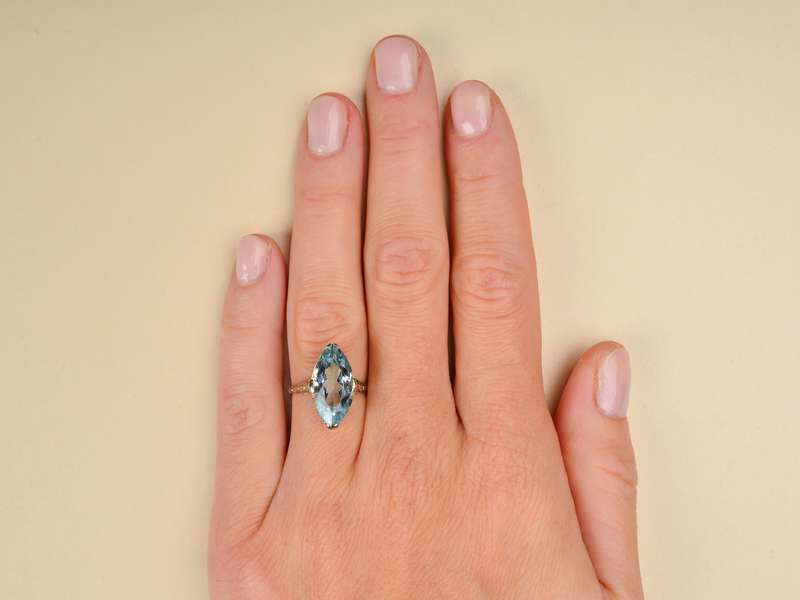 From One to Another -  Aquamarine Ring Dated 1928