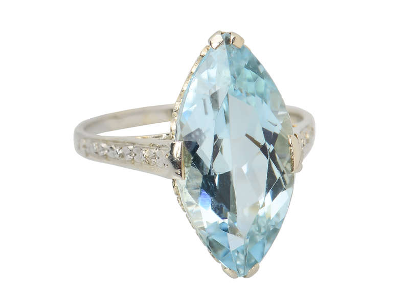 From One to Another -  Aquamarine Ring Dated 1928