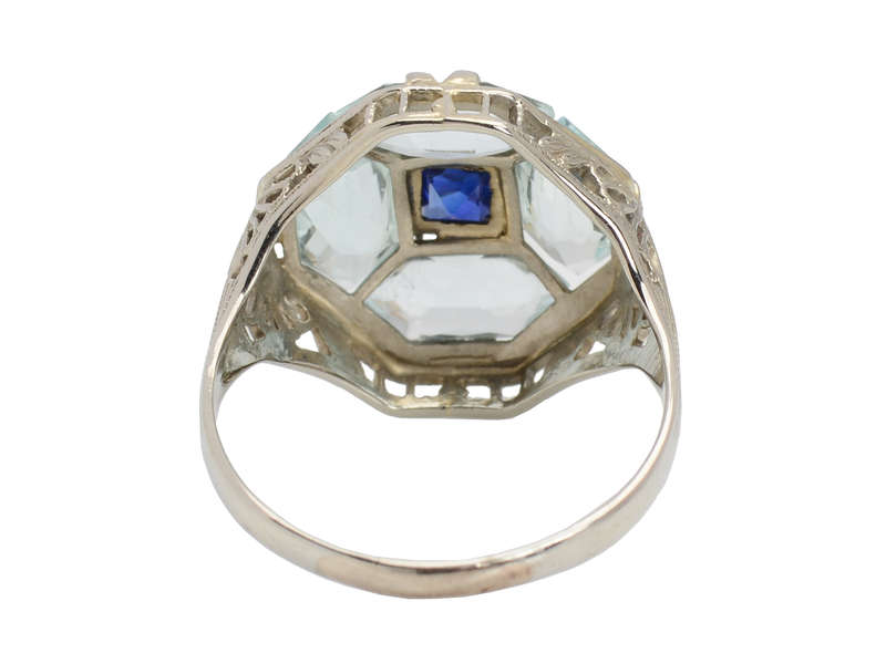 Fancy Free - Aquamarine Sapphire Art Deco Ring