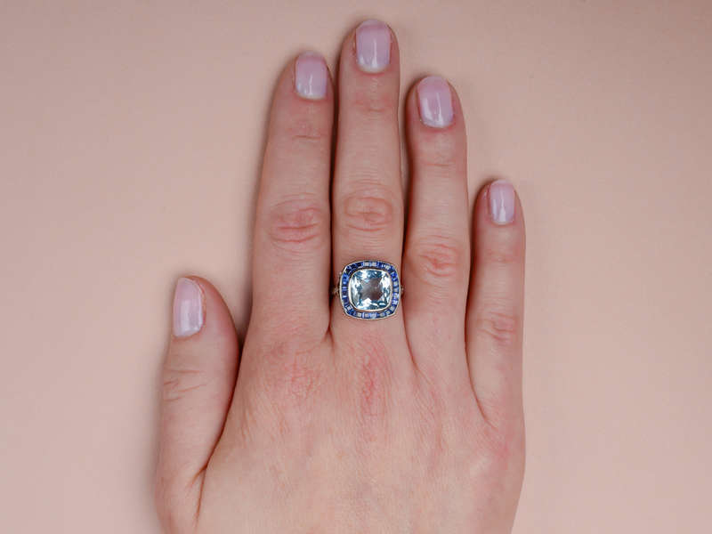 Zenith - Aquamarine Sapphire Platinum Ring