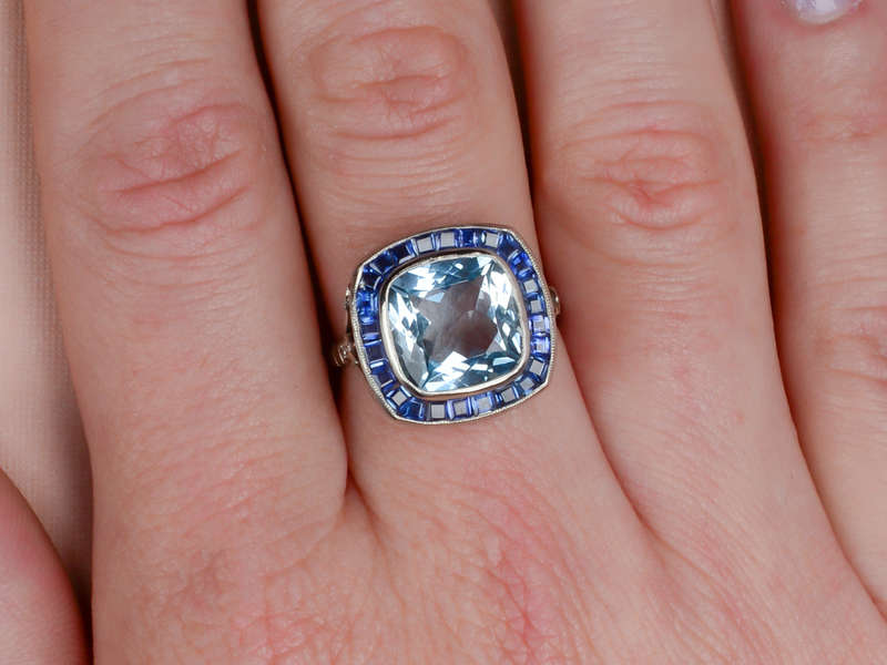 Zenith - Aquamarine Sapphire Platinum Ring