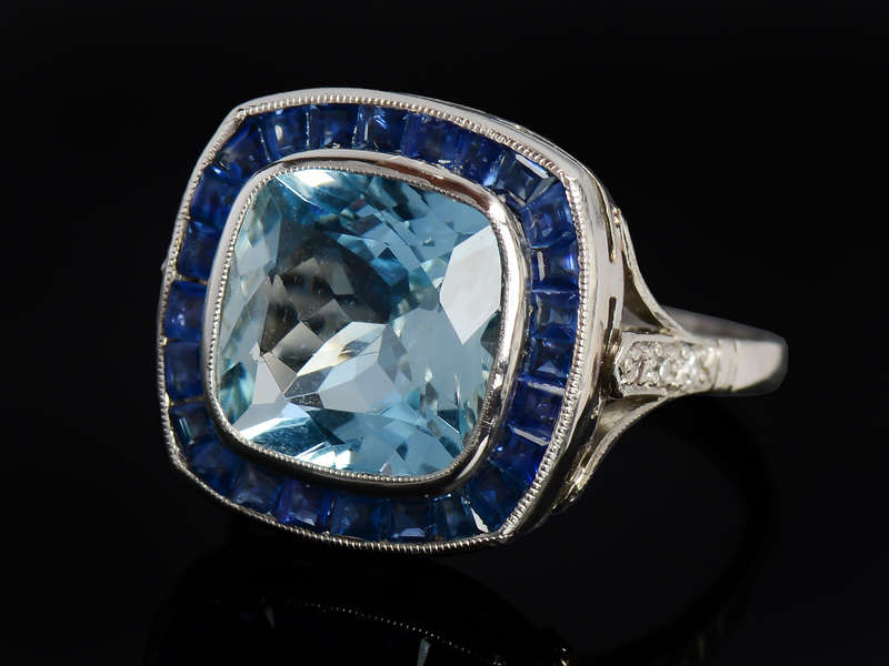 Zenith - Aquamarine Sapphire Platinum Ring