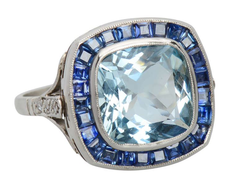 Zenith - Aquamarine Sapphire Platinum Ring