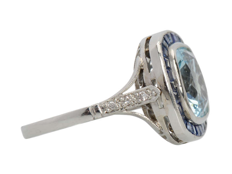 Zenith - Aquamarine Sapphire Platinum Ring