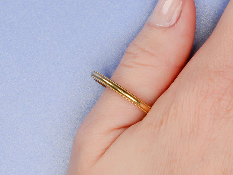 Art Carved Large Man's Wedding Band of Gold