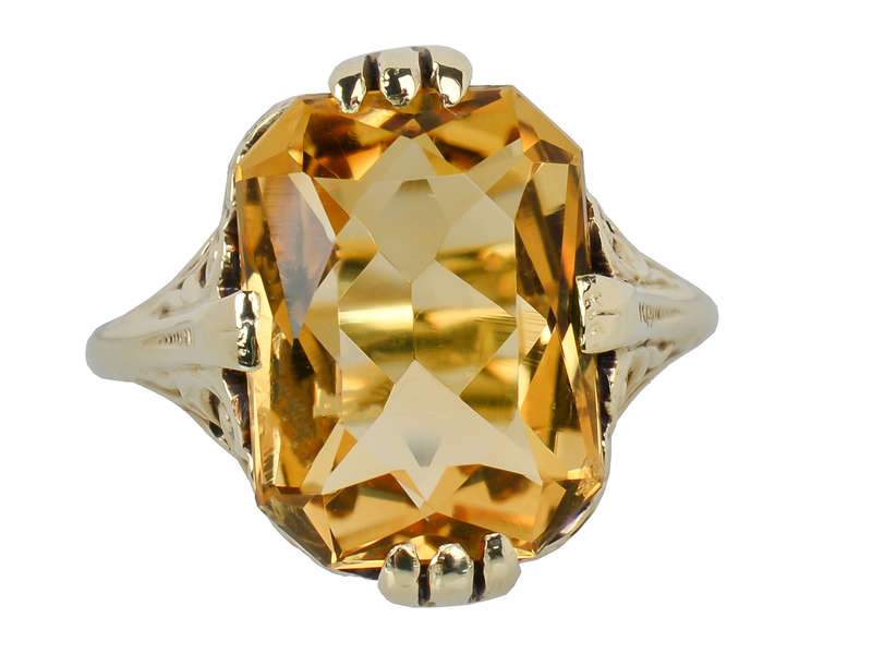 Soothing Sunlight - Art Deco Filigree Ring
